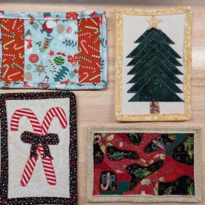 Christmas Quilted Fabric Postcard Set